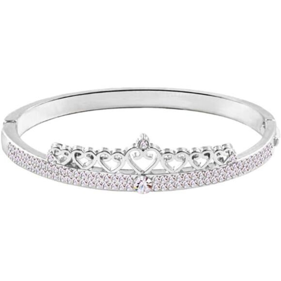 Silver Crystal-Embellished Women’s Watch and Bracelet Set – Timeless Sparkle - Picture 5 of 5